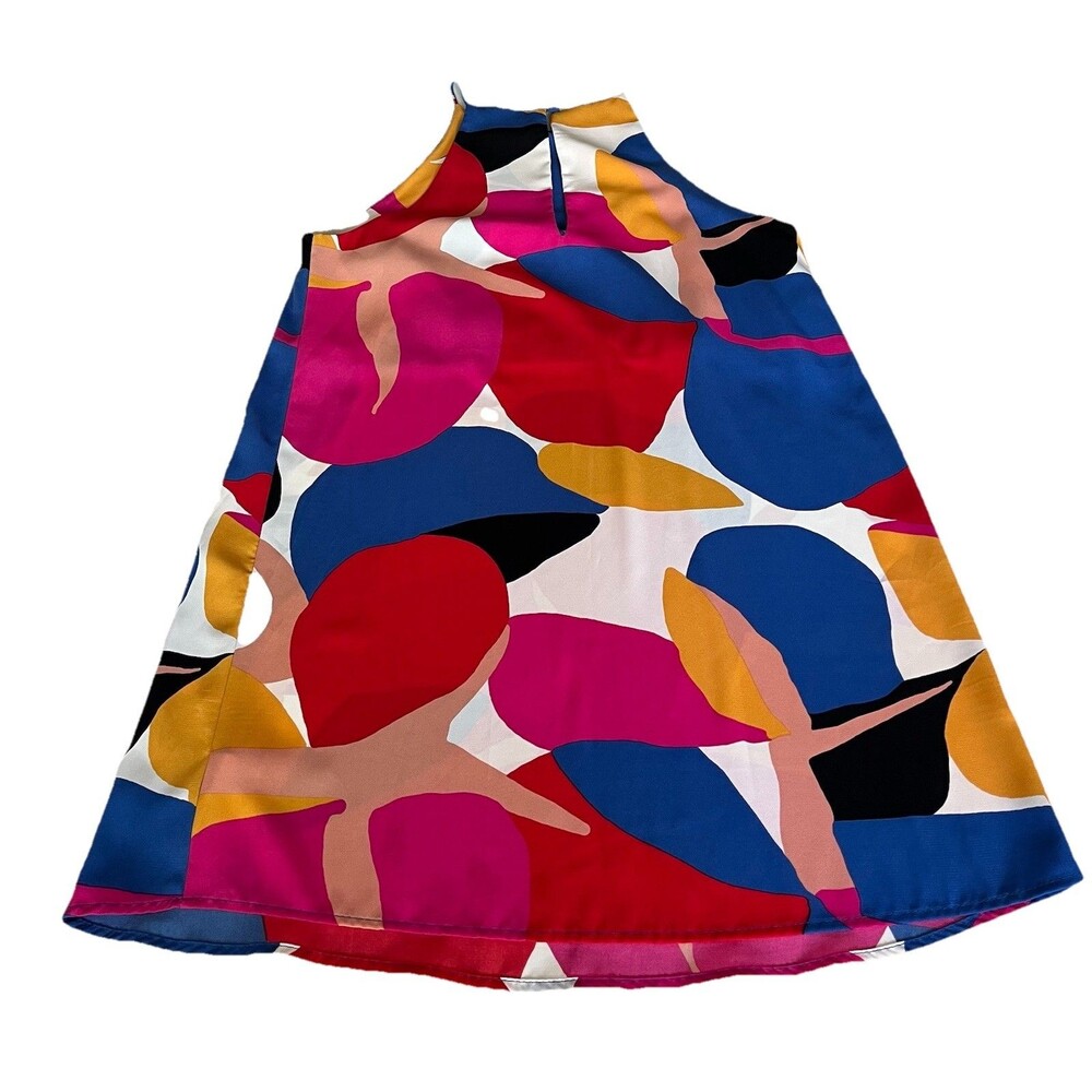 Fa’brik Tyche Colorful Sleeveless Mini Swing Dress Small - Picture 3 of 7
